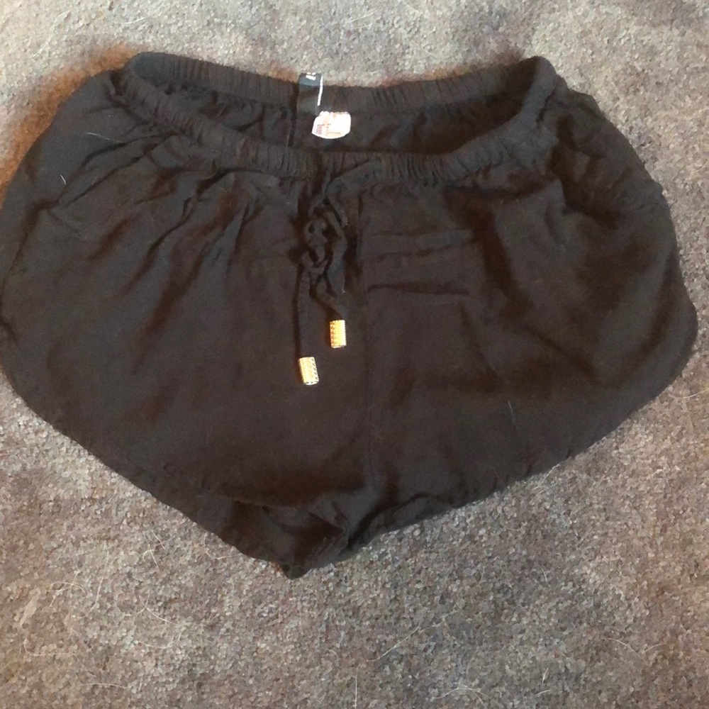 Black beach shorts